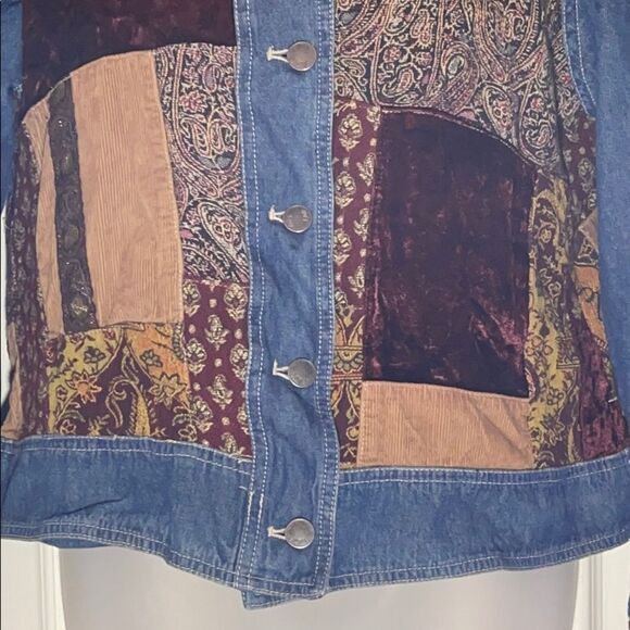 J. Jill Denim Out of the Blue Patchwork Jean Jacket See Measurements - Picture 7 of 15